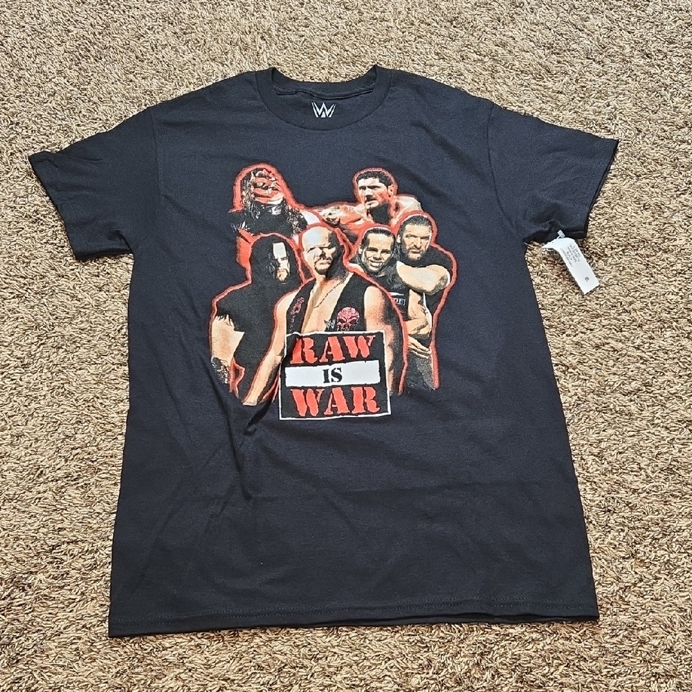 WWE Wrestling RAW is War Black Small 28/30 Graphic Tee Shirt Top